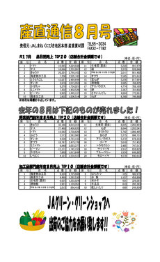 産直通信8月号