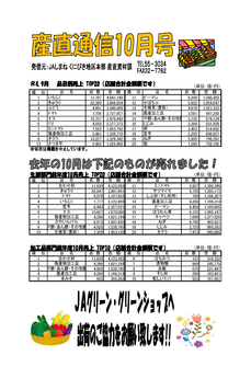 産直通信10月号（2022年）