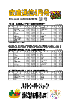 産直通信4月号（2023年） 