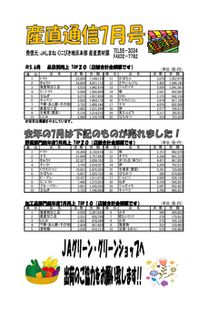 産直通信7月号（2023年）