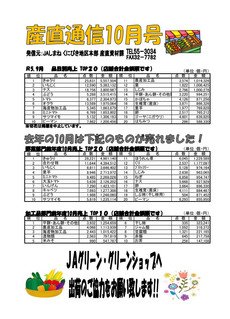 産直通信10月号（2023年）