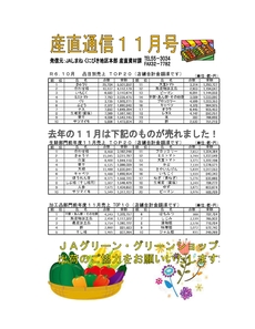 産直通信11月号（2024年）